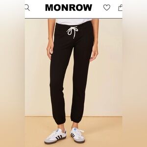 NWT Monrow Supersoft Vintage Sweats- Black Size S